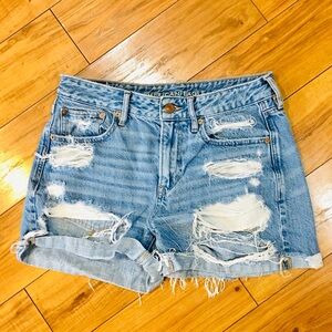 American Eagle Outfitters Blue Distressed Denim Shorts TomGurl Tom Girl 2